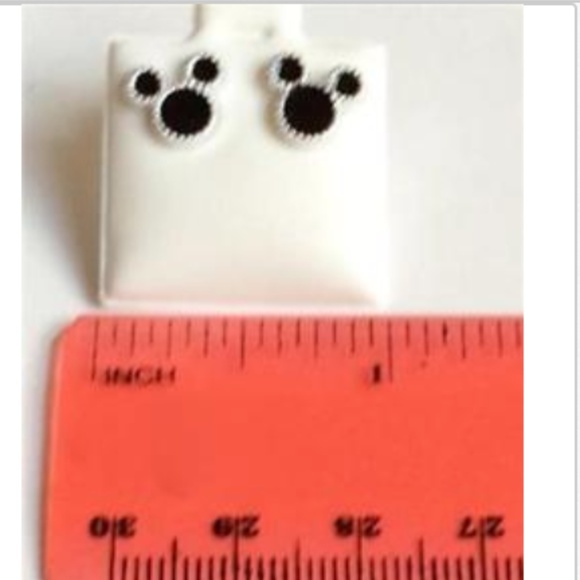 Black Enamel Mickey Mouse Ears Disney Earrings - Picture 8 of 8